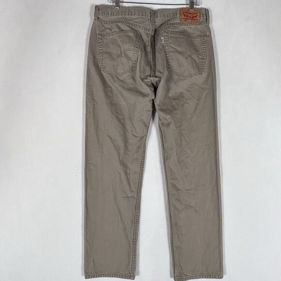 Levi’s 505 Khaki Pants Straight Fit Denim Jeans Mens 36x34 Casual 100% Cotton - Picture 8 of 16